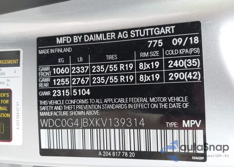 2019 Mercedes-Benz Glc 300 z USA, uszkodzony, nr VIN WDC0G4JBXKV139314